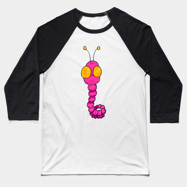 cute pink worm Baseball T-Shirt by MerryDee